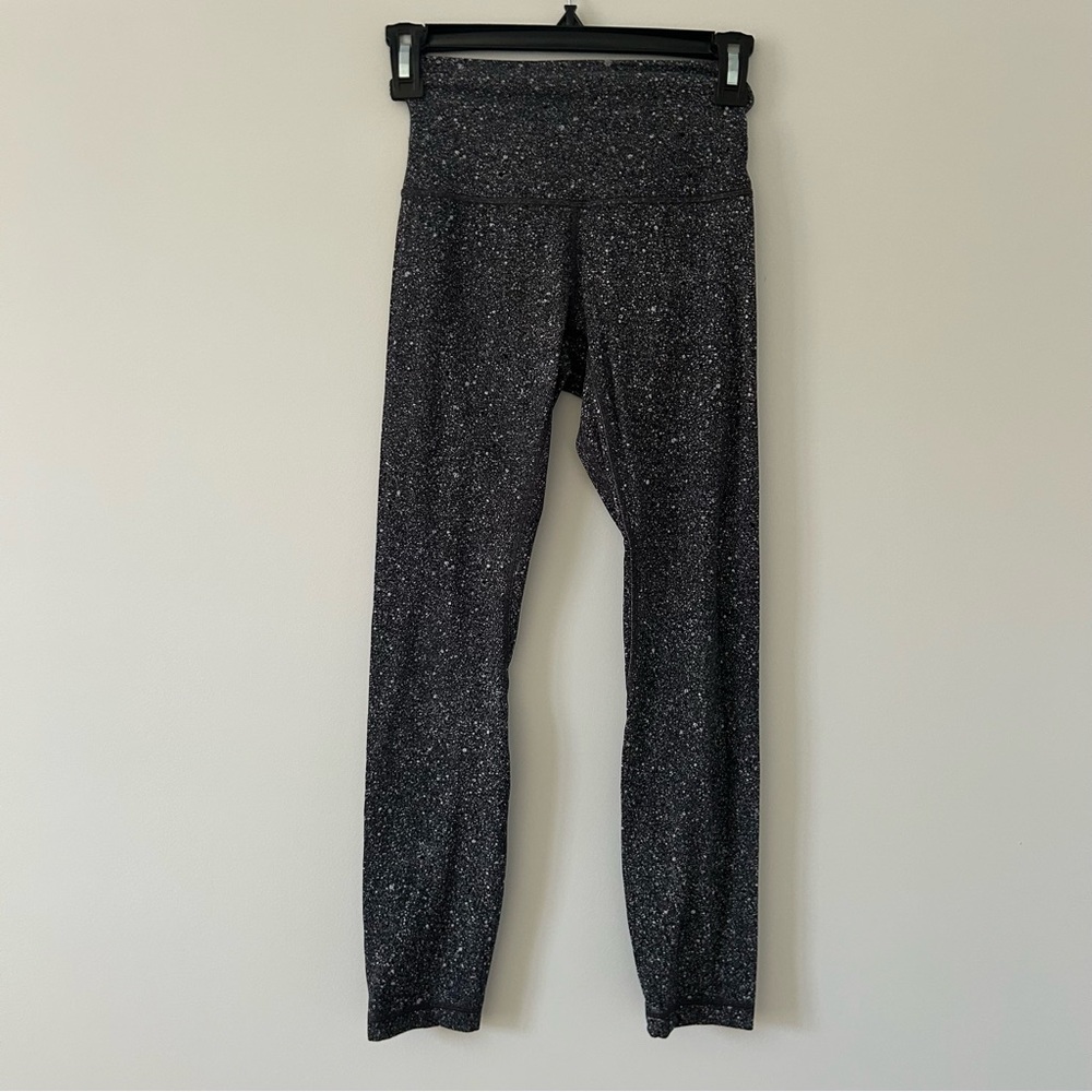 Lululemon Align Pant II 25in Luminesce Splatter Ice Grey Black 2